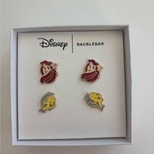 Bauble Bar Disney Ariel and Flounder Little Mermaid Stud Earrings New in Box